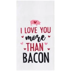 C&F Home Valentine's Day "I Love You More Than Bacon" Pig Piggy Embroidered Flour Sack Kitchen Dishtowel -C&F Home GUEST 4c955b5a 97a1 478f acf7 e4d91cd69d19