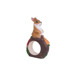 C&F Home Rabbit Carved Wood Easter Napkin Ring