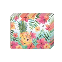 C&F Home Pineapple Summer Hardboard Placemats Set Of 6 Multicolored Quilted, 13" X 16"
