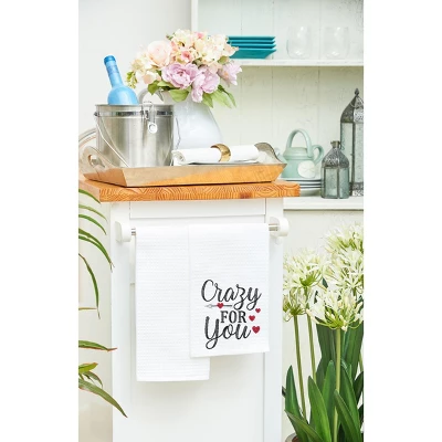 C&F Home Valentine's Day "Crazy For You" Embroidered Waffle Weave Kitchen Dishtowel 4 C&F Home Valentine's Day "Crazy For You" Embroidered Waffle Weave Kitchen Dishtowel - Image 2