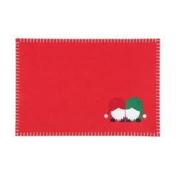 C&F Home Naughty Or Nice Gnome Felt Placemats Set Of 6, 12" X 18"