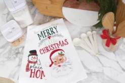 C&F Home 27" X 18" Christmas Winter "There's Snow Place Like Home" Sentiment With Snowman Cotton Waffle Weave Kitchen Dish Towel