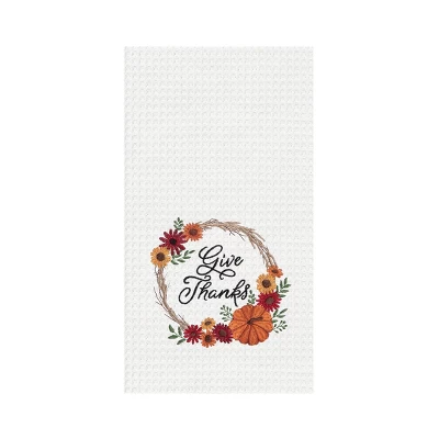 C&F Home "Give Thanks" Thanksgiving Pumpkin Harvest Wreath Cotton Waffle Weave Dishtowel 6 C&F Home "Give Thanks" Thanksgiving Pumpkin Harvest Wreath Cotton Waffle Weave Dishtowel - Image 4