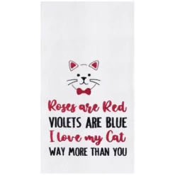 C&F Home Valentine's Day "I Love My Cat" Whiskers Embroidered Flour Sack Kitchen Dishtowel -C&F Home GUEST 53f05c93 2040 44a7 ac1a 52ad701f061a