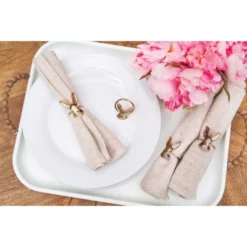 C&F Home Easter Rose Gold Bunny Rabbit Head Decorative Tabletop Cloth Napkin Rings Set Of 4 -C&F Home GUEST 54ce6554 9b8f 4f01 b318 2d7ea4053b8f