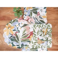 C&F Home Joelle Floral Flowers Palm Leaf Vibrant Scalloped Placemats Set Of 6, 13" X 19" -C&F Home GUEST 56322794 0206 490a 953e cb77d884936c 1