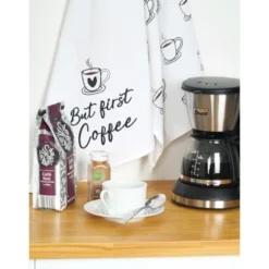 C&F Home Coffee Cups Embroidered Cotton Flour Sack Kitchen Towel -C&F Home GUEST 56ac9025 0f61 4586 8d79 70be54c20507