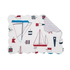 C&F Home Windward Port Sail Boat Nautical Cotton Quilted Reversible Patriotic Placemats Set Of 6, 13" X 19" -C&F Home GUEST 57892bbe dde0 43b9 8ee8 1e637184f09e