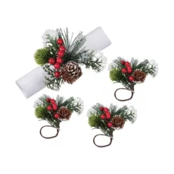 C&F Home Frosted Pine Cone Napkin Rings Set Of 4 -C&F Home GUEST 579b120c 6c7c 4ac4 bef7 b4cf2652bd8b