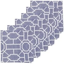 C&F Home Trellis Navy Cotton Napkin Set Of 6