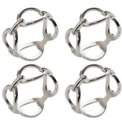 C&F Home Silver Chain Link Metal Napkin Rings, Set Of 4