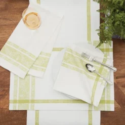 C&F Home Rose Trellis Jacquard Peridot Cotton Woven Placemats Set Of 6, 13" X 19" -C&F Home GUEST 58ac2c7b 3a41 41f9 ac69 89f632c21ae1