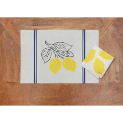 C&F Home Lemon Stripe Placemats Set Of 6 Yellow Elegant Painting, 14" X 20" -C&F Home GUEST 5d3dbe29 f8d1 4a04 9318 ebdd39be3d40
