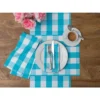 C&F Home Franklin Buffalo Check Plaid Woven Turquoise Placemats Set Of 4, 13" X 19"