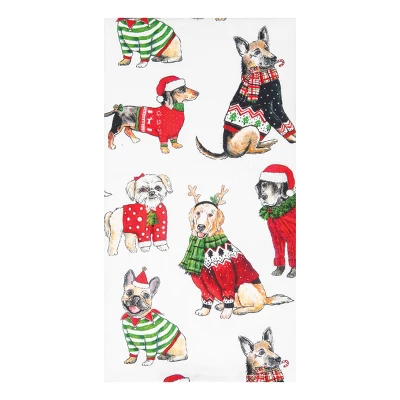 C&F Home Christmas Dogs In Sweaters & Santa Claus Hats Pattern Cotton Dishtowel 4 C&F Home Christmas Dogs In Sweaters & Santa Claus Hats Pattern Cotton Dishtowel - Image 2