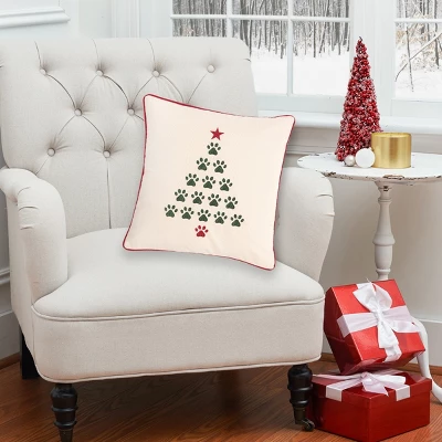 C&F Home 18" X 18" Christmas Tree Paws Embroidered Throw Pillow 5 C&F Home 18" X 18" Christmas Tree Paws Embroidered Throw Pillow - Image 3