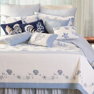 C&F Home Treasures By The Sea Blue Bed Skirt 3 C&F Home Treasures By The Sea Blue Bed Skirt