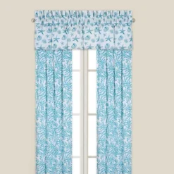 C&F Home Cora Blue Coastal Cotton Window Drapery Single Panel Curtain
