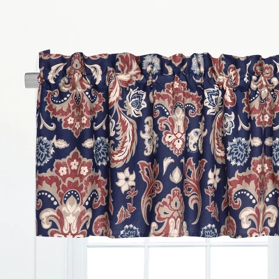 C&F Home Rosamund Damask Cotton Blue Valance Window Treatment Set Of 2 3 C&F Home Rosamund Damask Cotton Blue Valance Window Treatment Set Of 2
