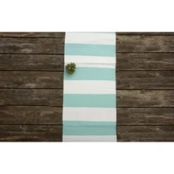C&F Home Cabana Sky Blue Stripes Table Runner 14" X 72"