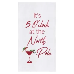 C&F Home "It's 5 O'clock At The North Pole" Martini Drinking Holiday Christmas Embroidered Flour Sack Kitchen Towel -C&F Home GUEST 6a076b79 f1df 4c67 b94b a7bdaa86145c