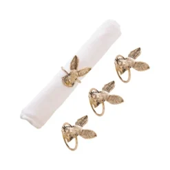 C&F Home Easter Rose Gold Bunny Rabbit Head Decorative Tabletop Cloth Napkin Rings Set Of 4 -C&F Home GUEST 6b6a4072 3ead 453e bdd6 f99575e4b4da