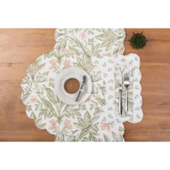 C&F Home Lana Palms Reversible Machine Washable Round Scallop Quilt Placemats Set Of 6 -C&F Home GUEST 6c4d4897 c89f 4e49 8f14 44536aeb562b 1
