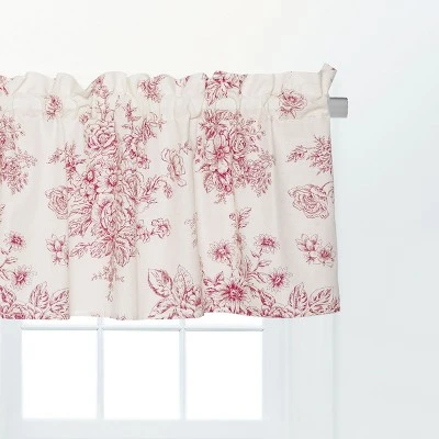 C&F Home Nelly Red Toile Cotton Valance Window Treatment Set Of 2 4 C&F Home Nelly Red Toile Cotton Valance Window Treatment Set Of 2 - Image 2