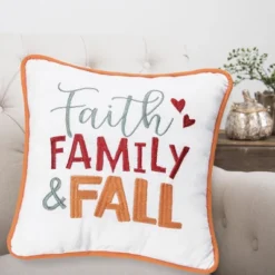C&F Home 10" X 10" Faith, Family And Fall Embroidered Throw Pillow -C&F Home GUEST 6de1f5b6 a165 49a4 8b2c 8ed660f93f27