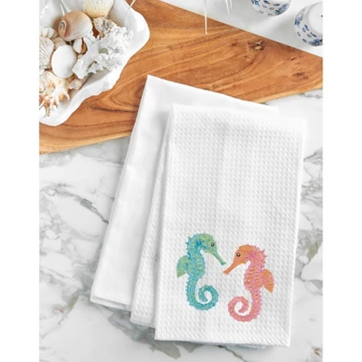 C&F Home Seahorse Duo Embroidered Cotton Waffle Weave Kitchen Towel 3 C&F Home Seahorse Duo Embroidered Cotton Waffle Weave Kitchen Towel