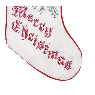 C&F Home 20" Wenham Holly "Merry Christmas" Script Embroidered Hanging Large XMAS Stocking 4 C&F Home 20" Wenham Holly "Merry Christmas" Script Embroidered Hanging Large XMAS Stocking - Image 2