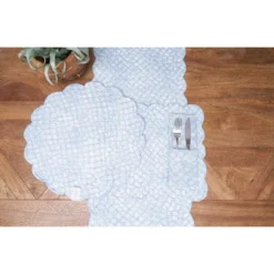 C&F Home Shoreline Waters Scalloped Placemats Set Of 6 Nautical Design, 13" X 19" -C&F Home GUEST 72176f80 b32a 43ca a1b3 af316f9924b0