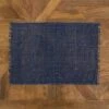 C&F Home Eyelet Loom Indigo Placemats Set Of 6, 13" X 19"