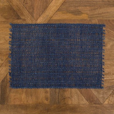 C&F Home Eyelet Loom Indigo Placemats Set Of 6, 13" X 19" 3 C&F Home Eyelet Loom Indigo Placemats Set Of 6, 13" X 19"