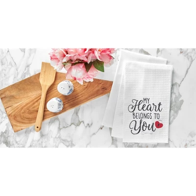 C&F Home Valentine's Day "Heart Belongs To You" Embroidered Waffle Weave Kitchen Dishtowel 4 C&F Home Valentine's Day "Heart Belongs To You" Embroidered Waffle Weave Kitchen Dishtowel - Image 2