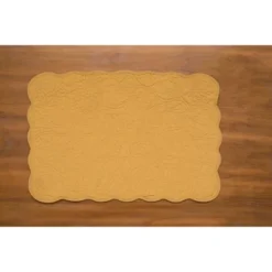 C&F Home Christiana Honey Reversible Machine Washable Scallop Quilt Placemats Set Of 6 -C&F Home GUEST 731a28c9 3ff4 4a86 8c6b 3c50c83f4b25