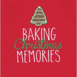 C&F Home 15" X 20" Christmas "Baking Christmas Memories" Children's Embroidered Cooking Apron W/ Tying Straps