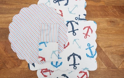 C&F Home Anchors Away Cotton Quilted Rectangular Reversible Placemats Set Of 6, 13" X 19" 5 C&F Home Anchors Away Cotton Quilted Rectangular Reversible Placemats Set Of 6, 13" X 19" - Image 3