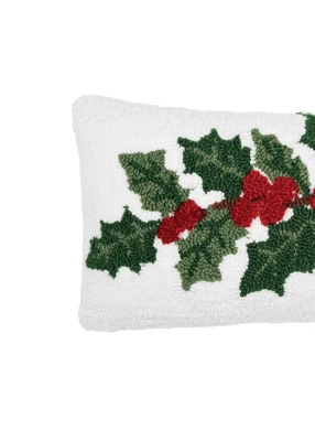 C&F Home Holly Sprig Hooked Pillow 3 C&F Home Holly Sprig Hooked Pillow
