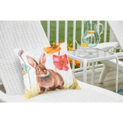 C&F Home 18" X 18" Sitting Bunny Easter Indoor/Outdoor Throw Pillow -C&F Home GUEST 76b2e214 b2ea 4e38 8a2f e2deb902118d