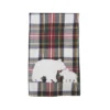 C&F Home White Tartan Bears Towel