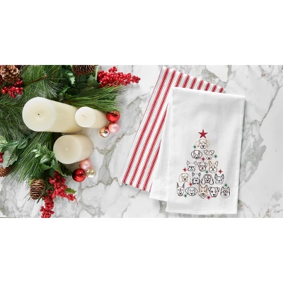 C&F Home Dog Face Christmas Tree Christmas Holiday Machine Washable Cotton Flour Sack Kitchen Towel Decor Decoration 27L X 18W In. 3 C&F Home Dog Face Christmas Tree Christmas Holiday Machine Washable Cotton Flour Sack Kitchen Towel Decor Decoration 27L X 18W In.