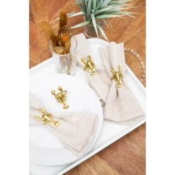 C&F Home Gold Lobster Napkin Rings, Set Of 4 -C&F Home GUEST 80a1e389 7b75 44cd a8b9 fdcd0bceed64
