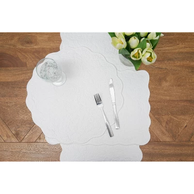 C&F Home Christiana White Reversible Machine Washable Scallop Quilt Placemats Set Of 6 7 C&F Home Christiana White Reversible Machine Washable Scallop Quilt Placemats Set Of 6 - Image 5
