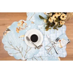 C&F Home Meraki Island Quilted Reversible Blue Coastal Placemats Set Of 6, 13" X 19" -C&F Home GUEST 82536b62 2e1a 463c 8d95 14074861aa55