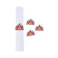 C&F Home Turkey Napkin Ring Set Of 6