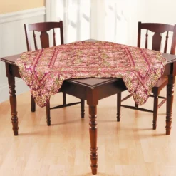 C&F Home Anna Plum Table Topper 54" X 54"