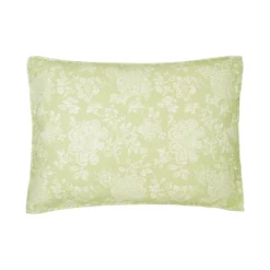 C&F Home 20" X 26" Shelby Green Floral Flowers Damask Pattern Decorative Standard Cotton Pillow Sham