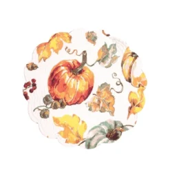 C&F Home Watercolor Autumn Pumpkin 100% Cotton Round Set Of 6 Placemats 17" -C&F Home GUEST 84de53a3 e0d2 4c2f 966c 8c62a37c60d4