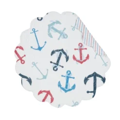 C&F Home Anchors Away Cotton Quilted Round Reversible Placemats Set Of 6, 17" 9 C&F Home Anchors Away Cotton Quilted Round Reversible Placemats Set Of 6, 17" -C&F Home GUEST 86b207f5 3637 40ca a4d0 ce8667b2368f